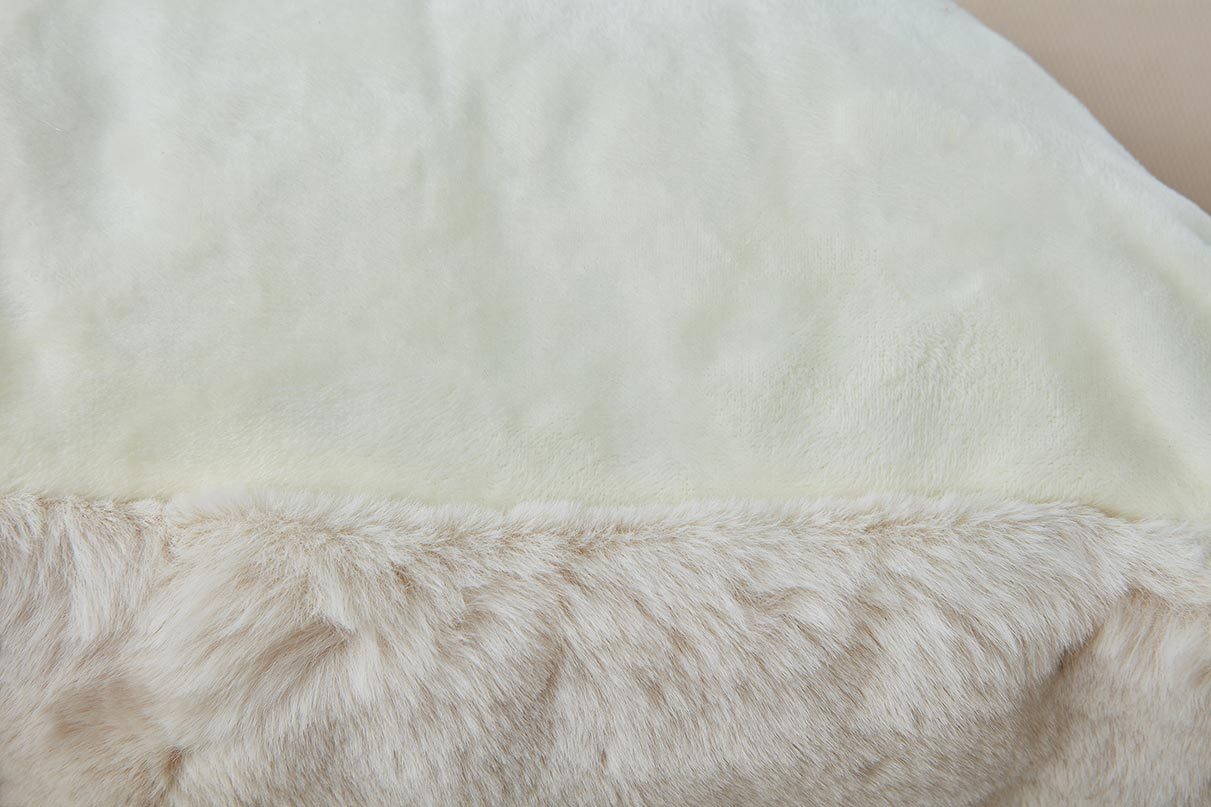 Agnes Luxury Chinchilla Faux Fur Pillow 18 In. X 18 In. Beige Polyester