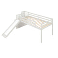 Loft Bed With Staircase, Storage, Slide, Twin Size, Full Length Safety Guardrails, No Box Spring Needed, White Old Sku:W504S00004 Twin White Pine