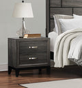 Contemporary Styling Gray Finish 1Pc Nightstand Dovetail Drawers Unique Bedroom Furniture Gray 2 Drawers Bedroom Contemporary Wood