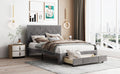 Full Size Storage Bed Velvet Upholstered Platform Bed With A Big Drawer Grey Grey Velvet