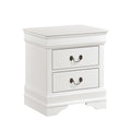 Traditional Design White Finish Nightstand 1Pc Antique Drop Handles Drawers Bed Side Table Bedroom Furniture White 2 Drawers Bedroom Wood