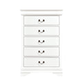 Traditional Design White Finish 1Pc Chest Of 5 Drawers Antique Drop Handles Drawers Bedroom Furniture White Bedroom Traditional Wood