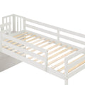 Loft Bed With Staircase, Storage, Slide, Twin Size, Full Length Safety Guardrails, No Box Spring Needed, White Old Sku:W504S00004 Twin White Pine