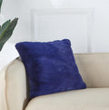 Agnes Luxury Chinchilla Faux Fur Pillow 18 In. X 18 In. Navy Blue Polyester