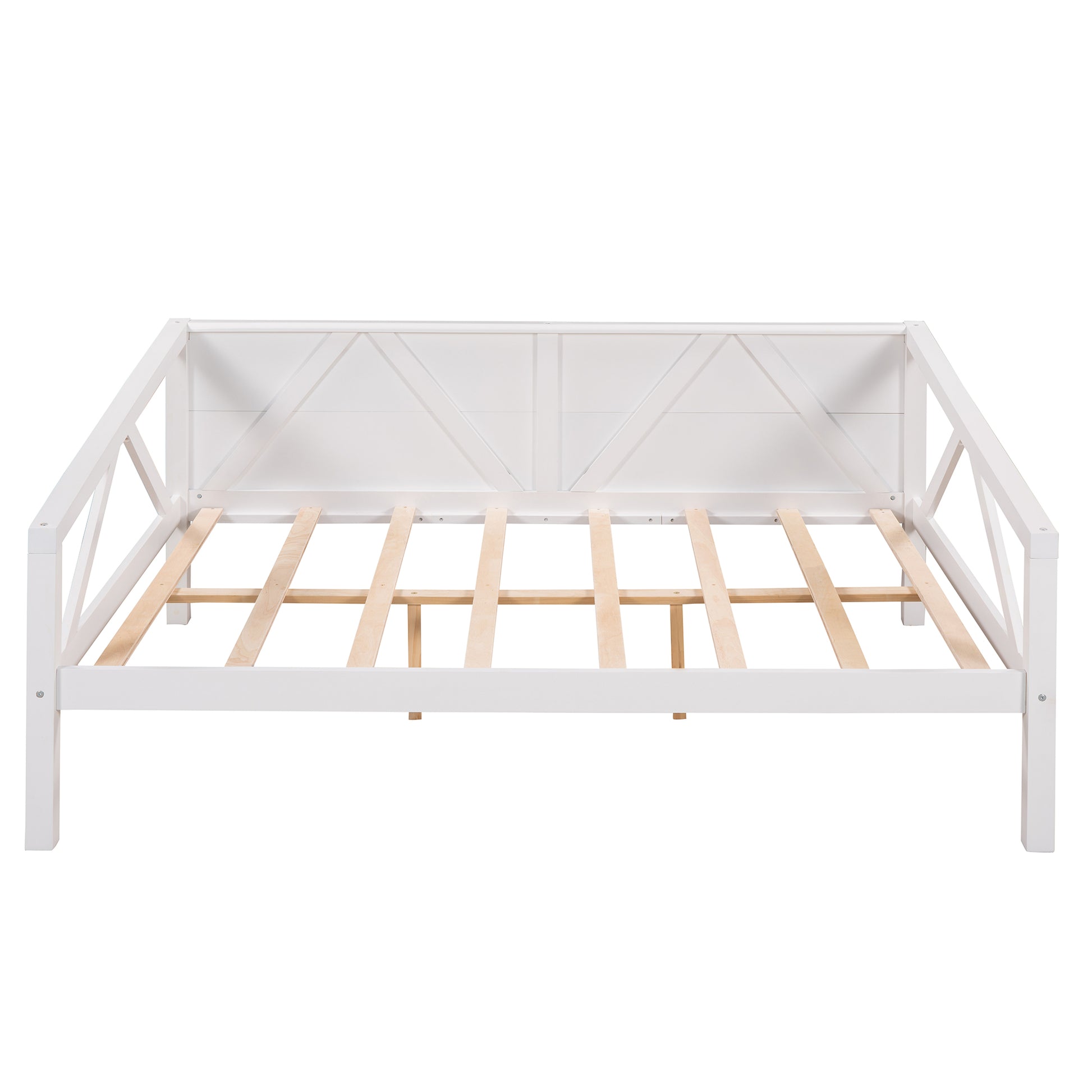 Full Size Daybed, Wood Slat Support, White White Solid Wood