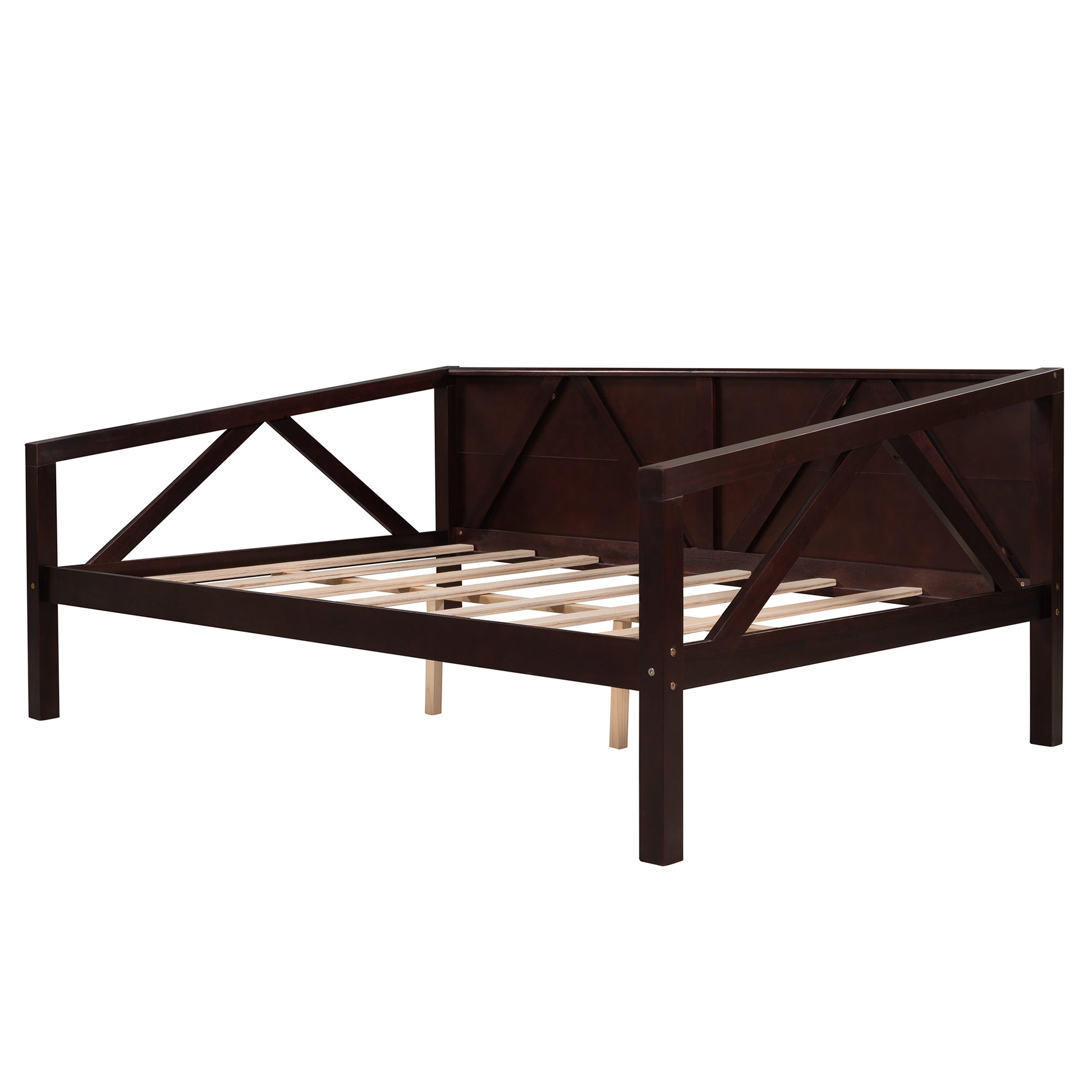 Full Size Daybed, Wood Slat Support, Espresso Espresso Solid Wood