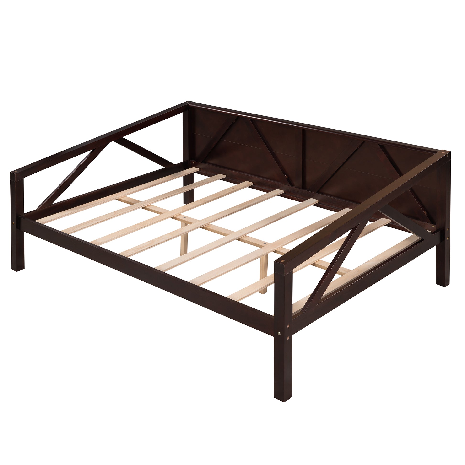 Full Size Daybed, Wood Slat Support, Espresso Espresso Solid Wood