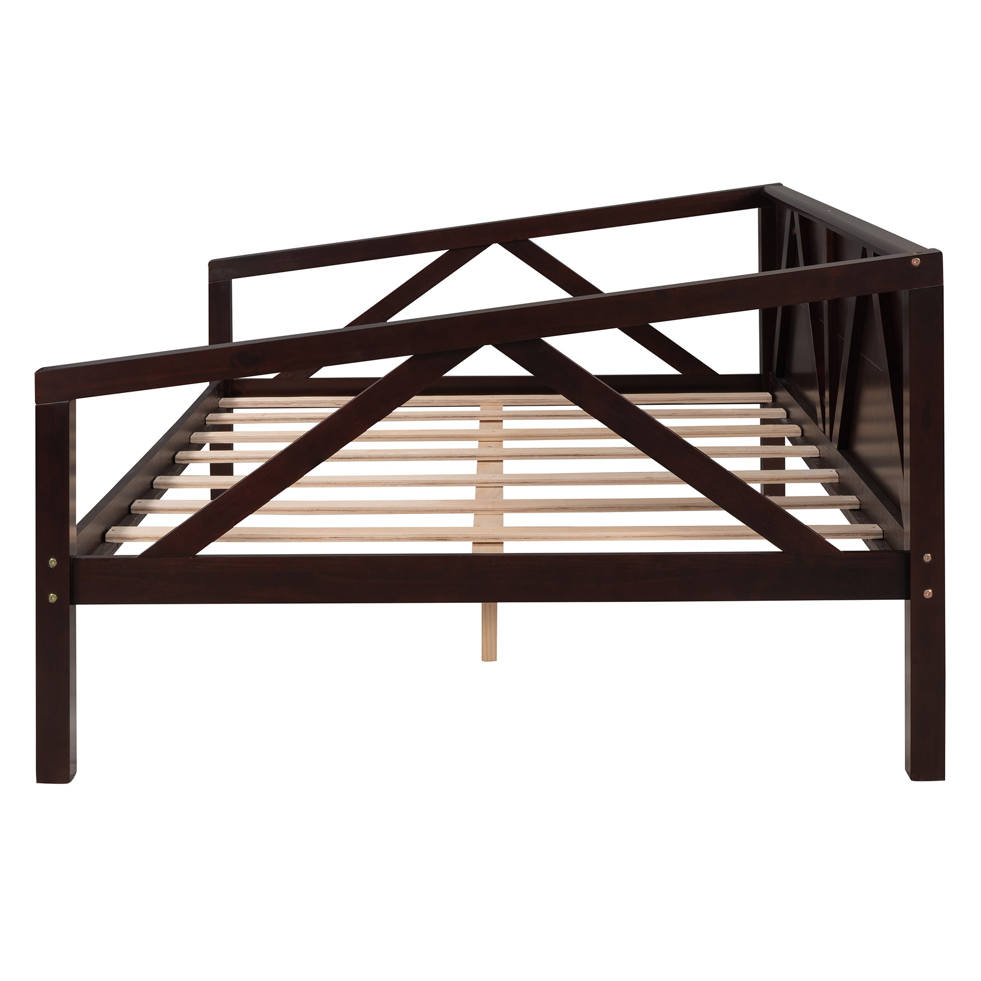 Full Size Daybed, Wood Slat Support, Espresso Espresso Solid Wood