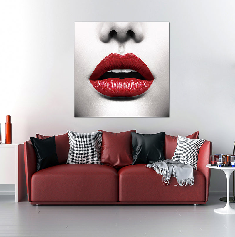 Oppidan Home "Red Lips" Acrylic Wall Art 40"H X 40"W Multicolor Acrylic