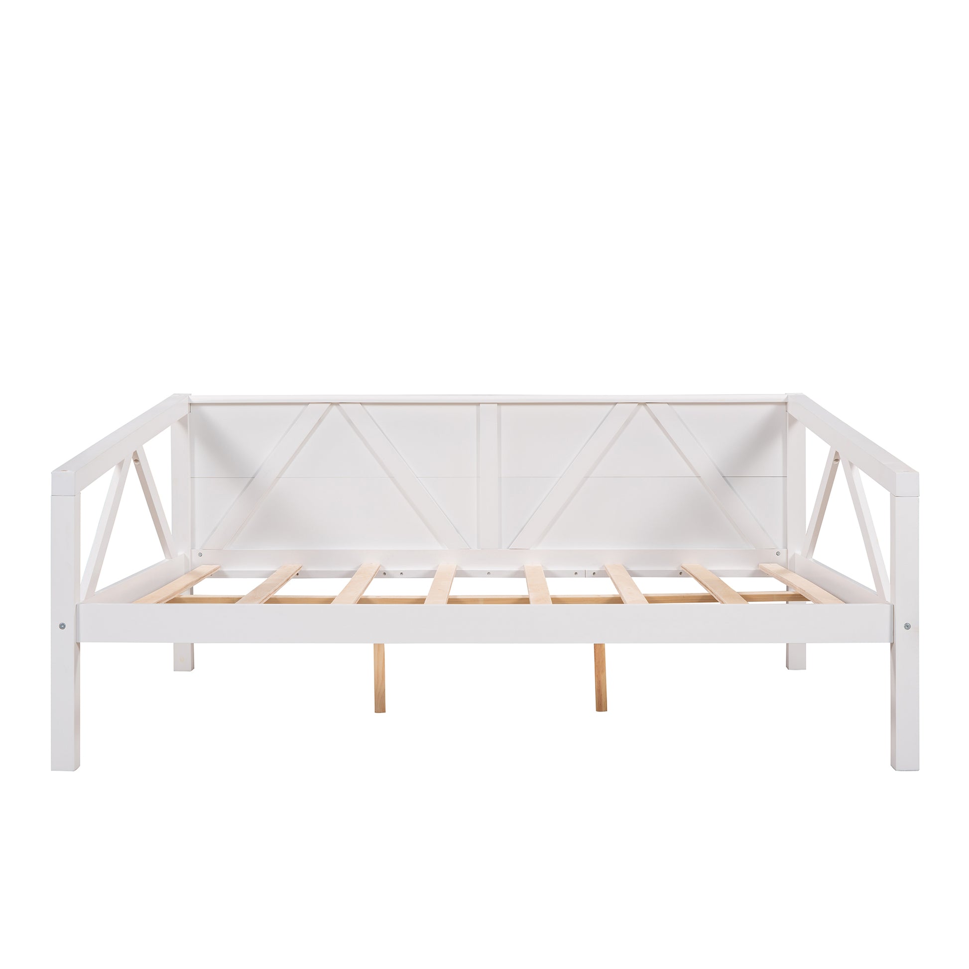 Full Size Daybed, Wood Slat Support, White White Solid Wood