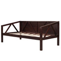 Twin Size Daybed, Wood Slat Support, Espresso Espresso Solid Wood