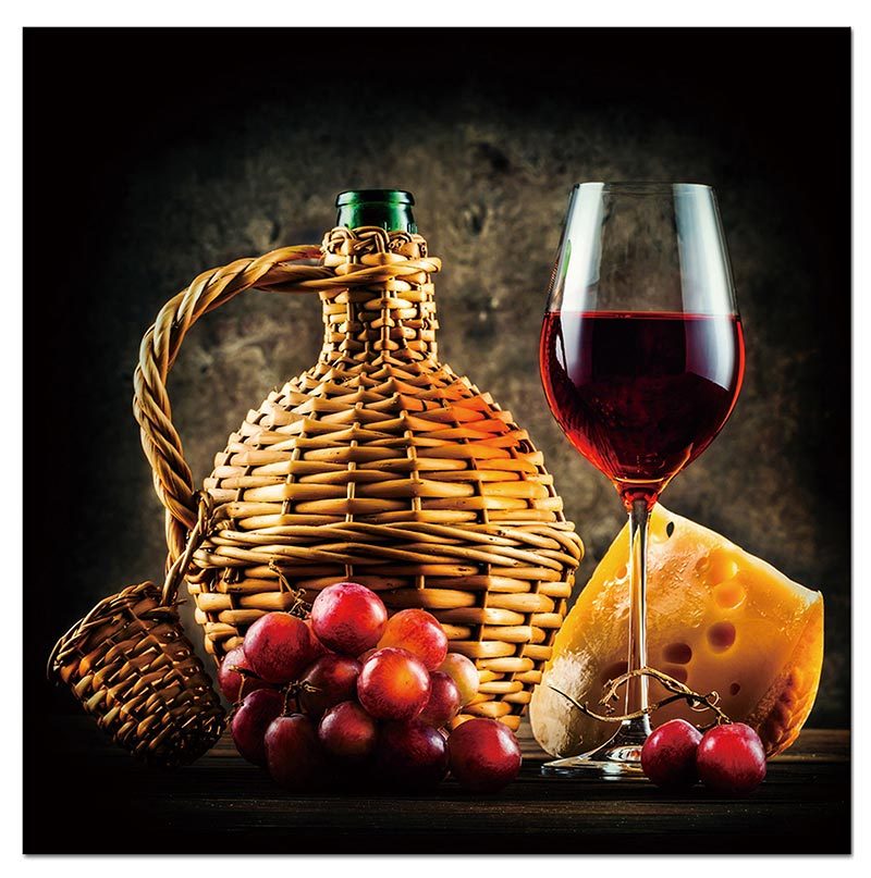 Oppidan Home"Wine And Cheese Pairing" Acrylic Wall Art 40"H X 40"W Multicolor Acrylic