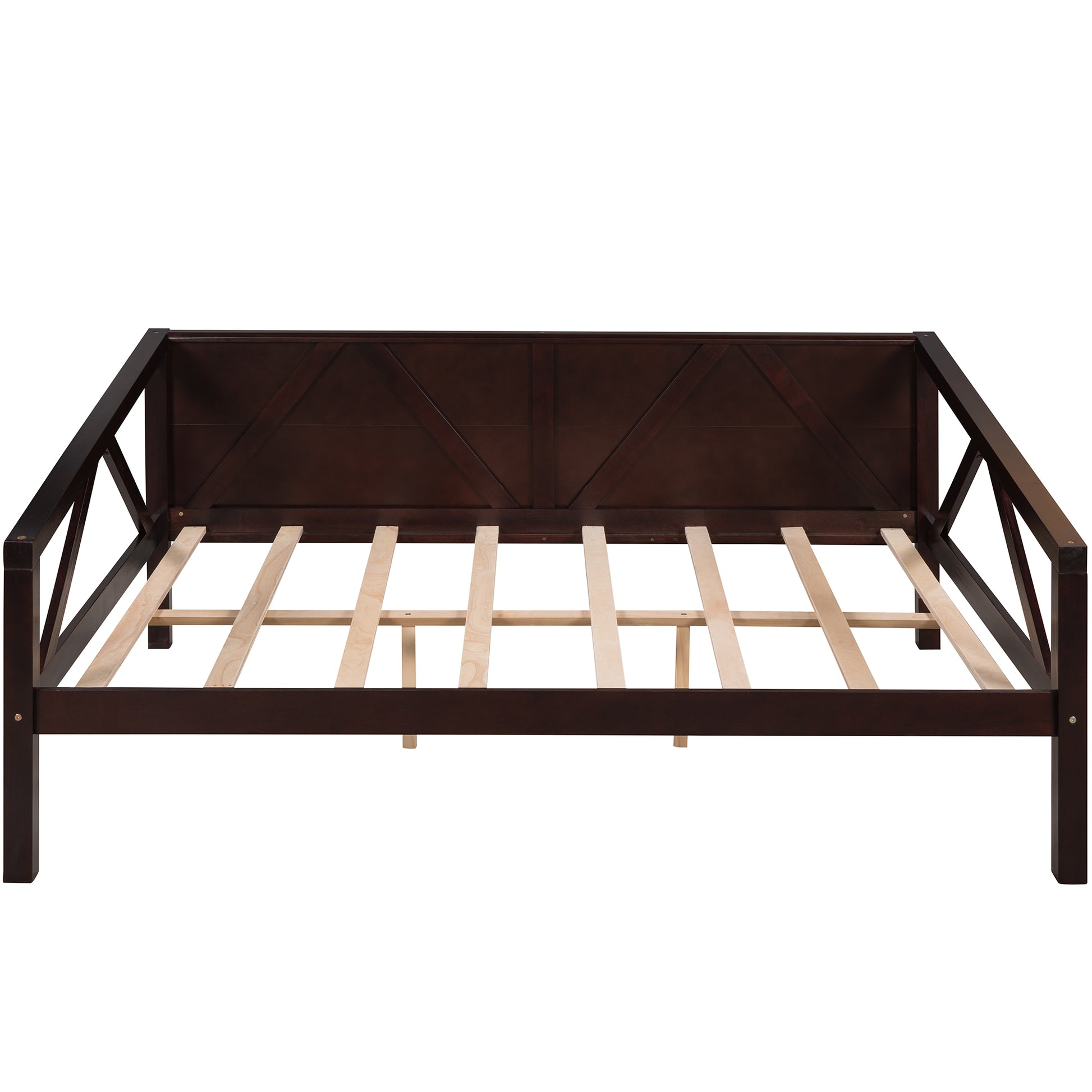 Full Size Daybed, Wood Slat Support, Espresso Espresso Solid Wood