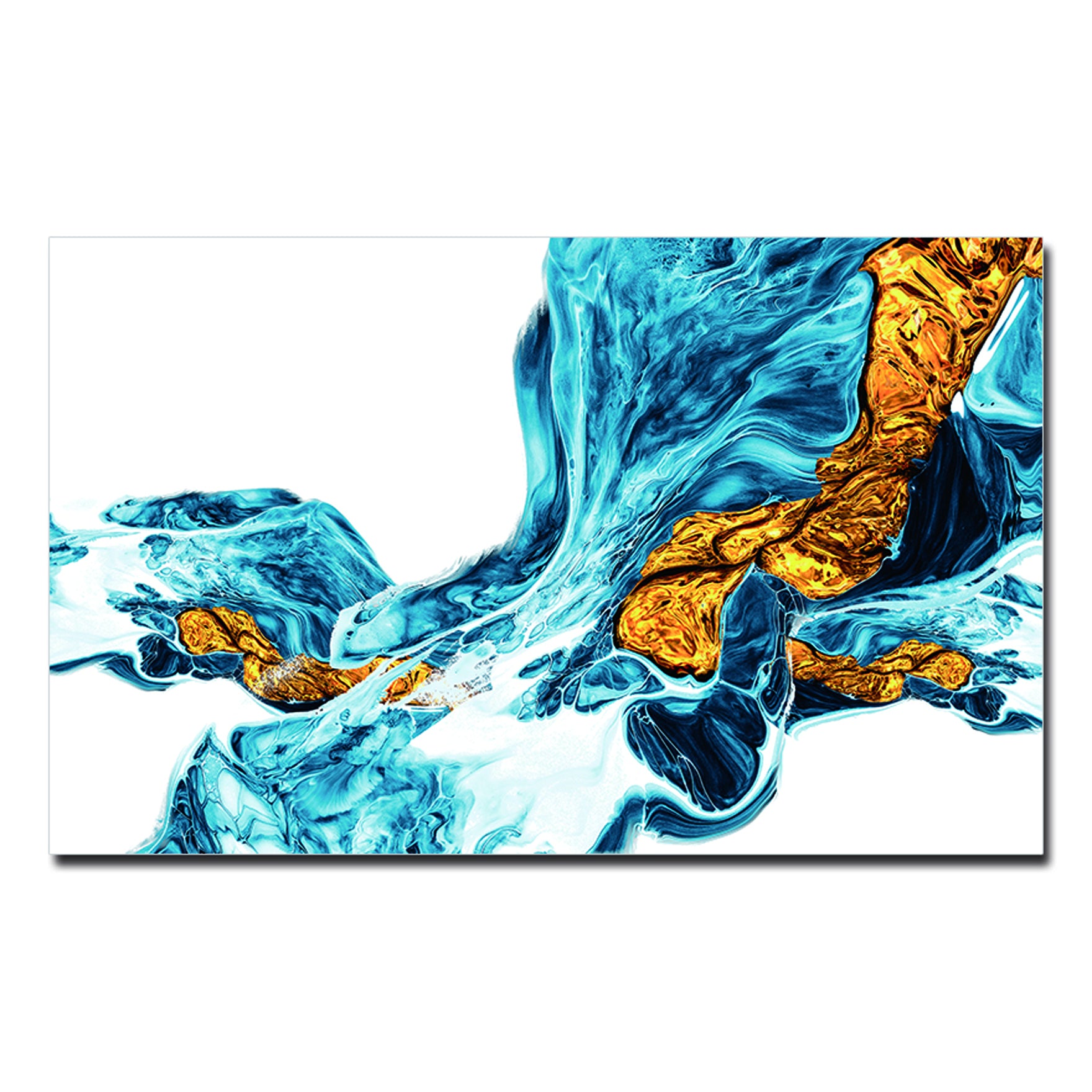 Oppidan Home "Abstract Waterfall With Gold" Acrylic Wall Art 32"H X 48"W Multicolor Acrylic