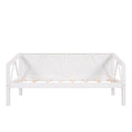 Twin Size Daybed, Wood Slat Support, White White Solid Wood