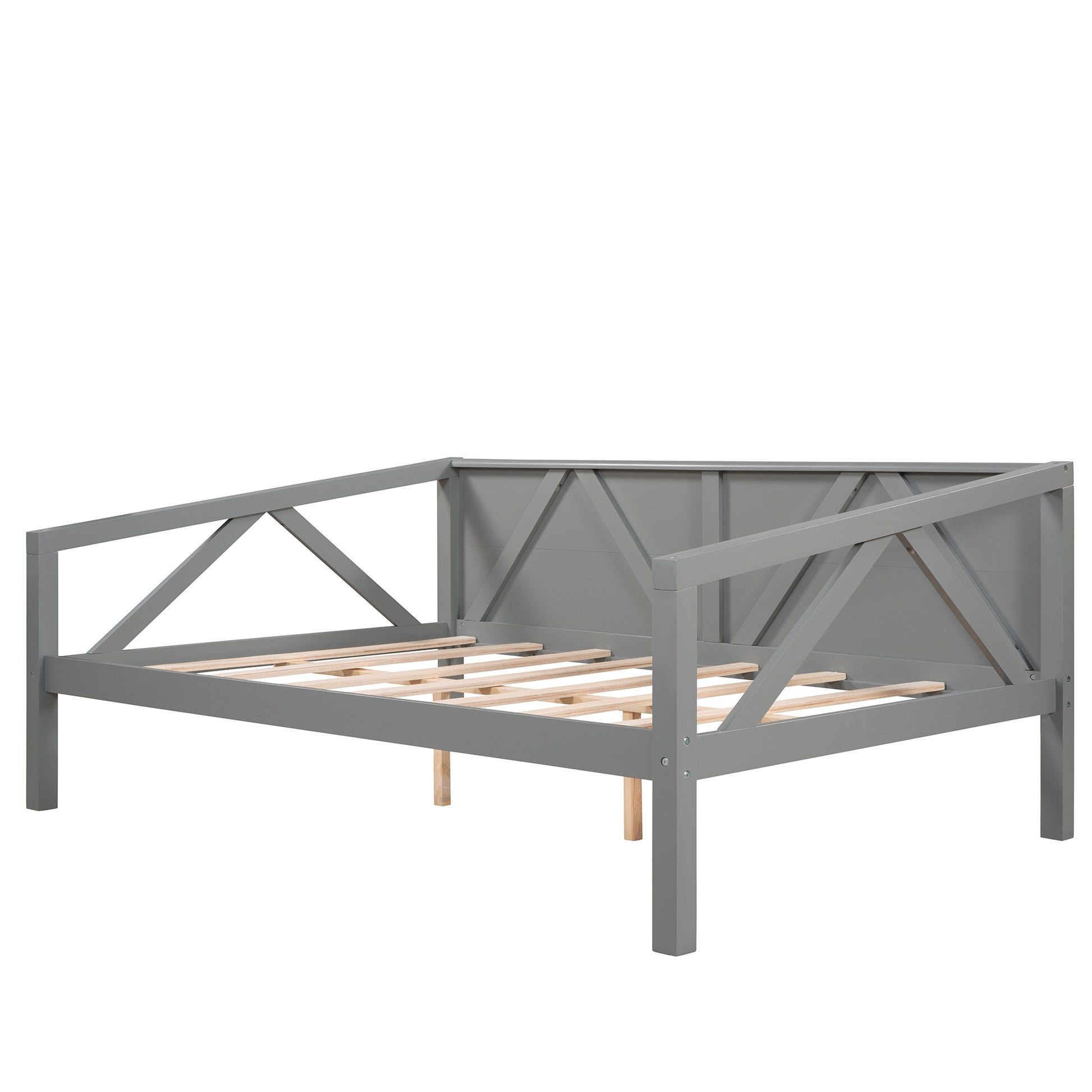 Full Size Daybed, Wood Slat Support, Gray Gray Solid Wood