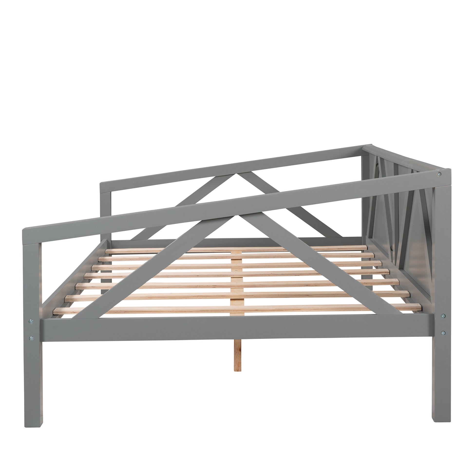 Full Size Daybed, Wood Slat Support, Gray Gray Solid Wood