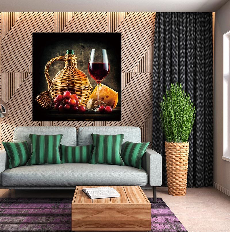 Oppidan Home"Wine And Cheese Pairing" Acrylic Wall Art 40"H X 40"W Multicolor Acrylic