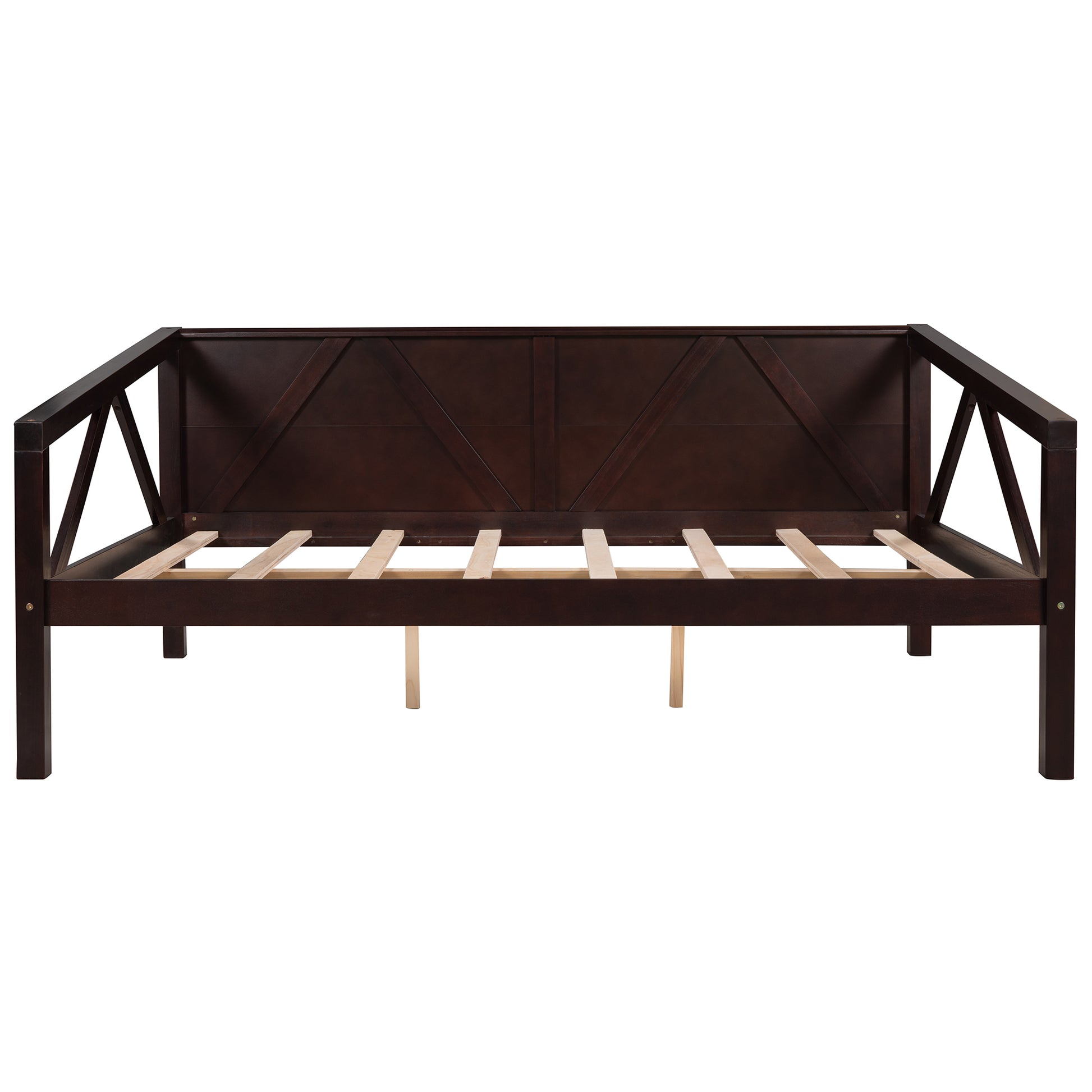 Full Size Daybed, Wood Slat Support, Espresso Espresso Solid Wood