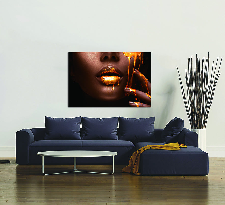 Oppidan Home "Sensuous Woman And Liquid Gold" 40"H X 60"W Multicolor Acrylic