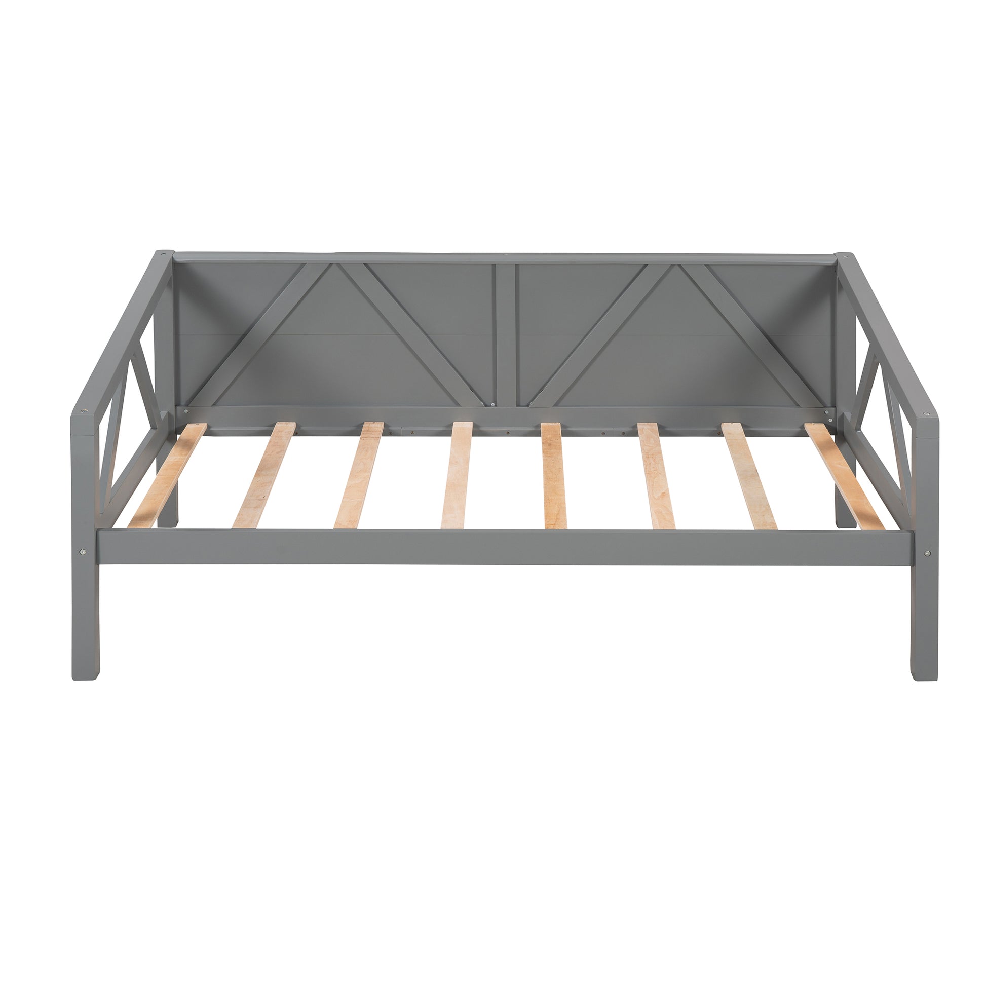 Twin Size Daybed, Wood Slat Support, Gray Gray Solid Wood