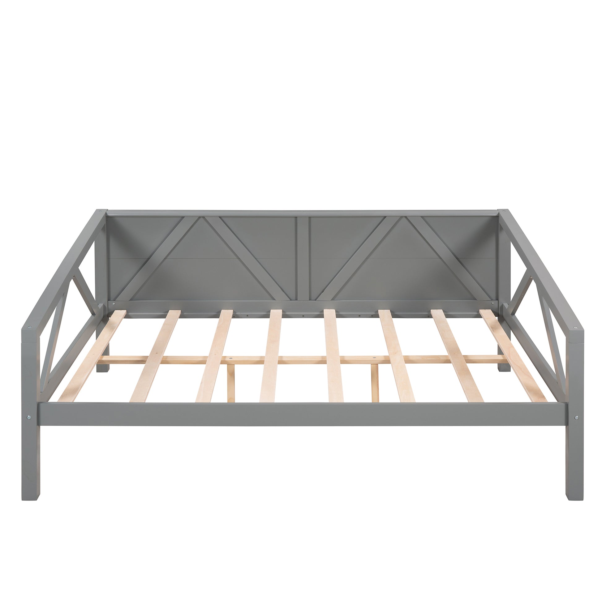 Full Size Daybed, Wood Slat Support, Gray Gray Solid Wood