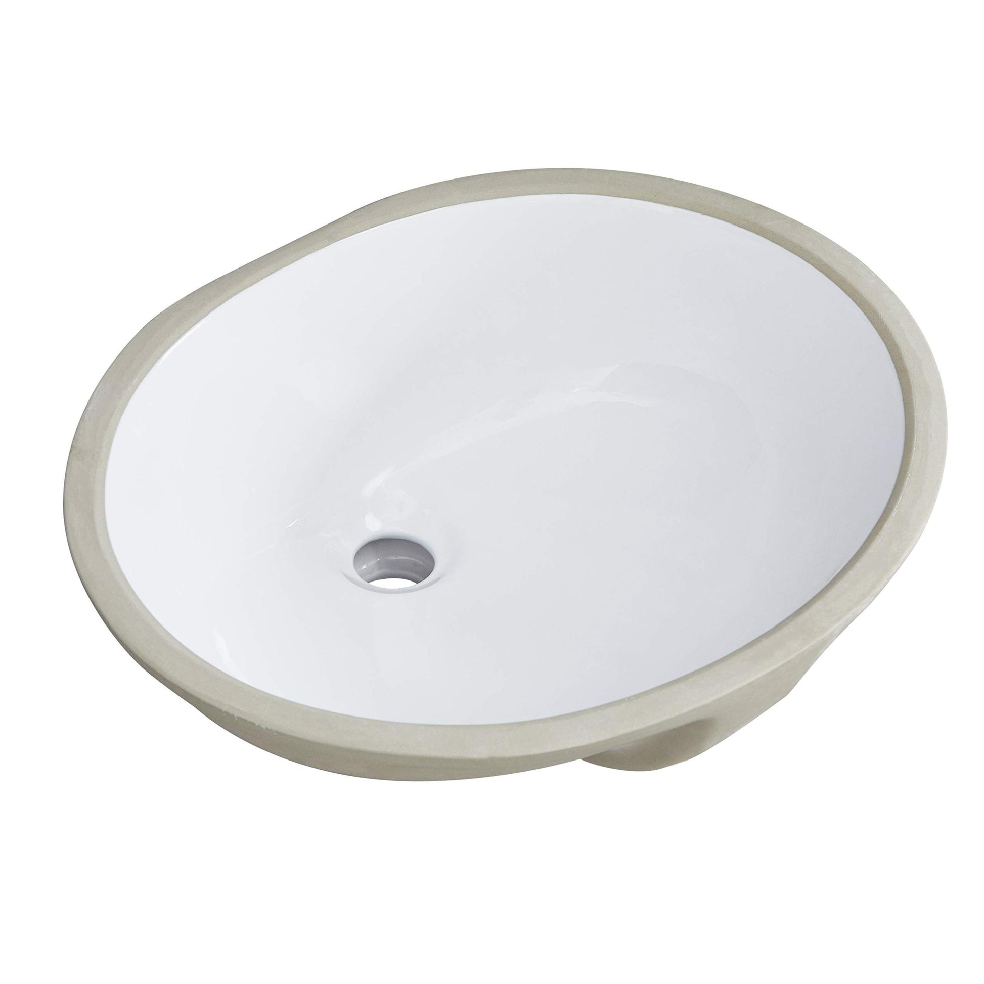 White Oval Undermount Bathroom Sink With Overflow White Ceramic