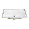 White Rectangular Undermount Bathroom Sink With Overflow White Ceramic