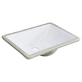 White Rectangular Undermount Bathroom Sink With Overflow White Ceramic