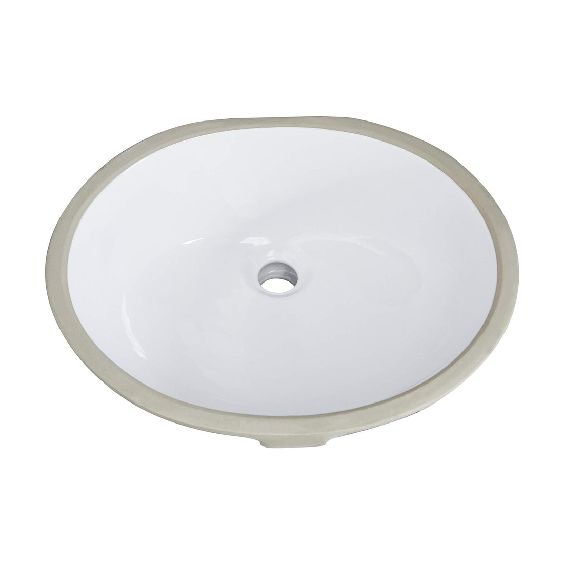 White Oval Undermount Bathroom Sink With Overflow White Ceramic