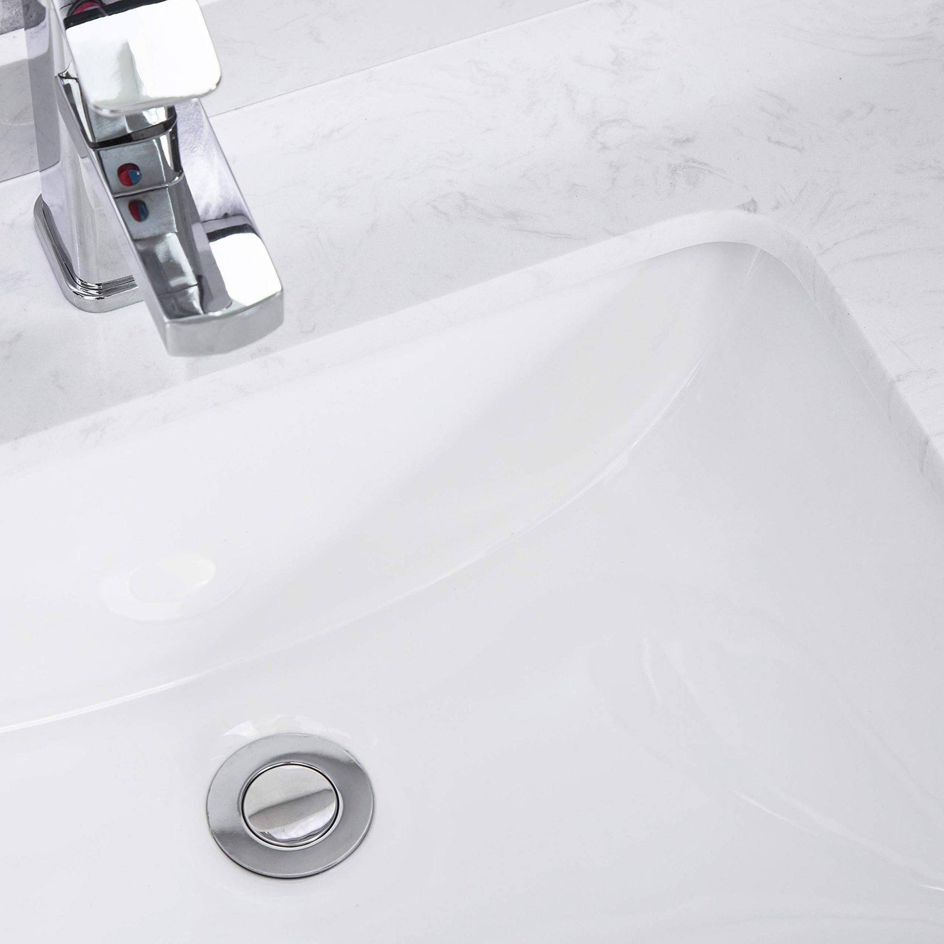 White Rectangular Undermount Bathroom Sink With Overflow White Ceramic