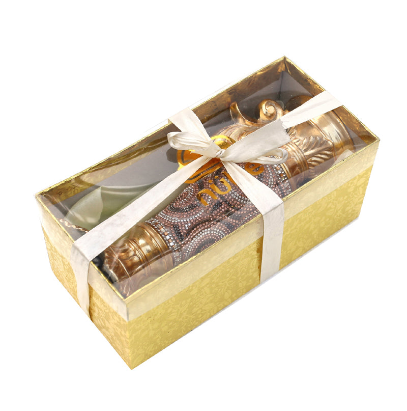 Ambrose Chrome Plated Crystal Embellished Ceramic Vase Gold Ceramic