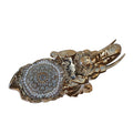 Ambrose Delightfully Extravagant Gold Plated Elephant With Embedded Crystal And Pearl Saddle 11.5