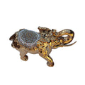 Ambrose Delightfully Extravagant Gold Plated Elephant With Embedded Crystal And Pearl Saddle 11.5