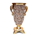 Ambrose Chrome Plated Crystal Embellished Ceramic Vase Gold Ceramic