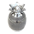 Ambrose Chrome Plated Crystal Embellished Lidded Ceramic Pineapple Bowl 7 In. X 7 In. X 10.5 In. Silver Ceramic