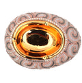 Ambrose Chrome Plated Crystal Embellished Ceramic Ashtray Gold Ceramic