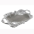 Ambrose Chrome Plated Crystal Embellished Ceramic Plate Silver Ceramic