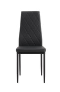 7 Piece Dining Table Set, Dining Table And Chair Black Glass