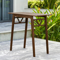 Midcentury Modern Patio Wood Bar Table Brown Solid Wood