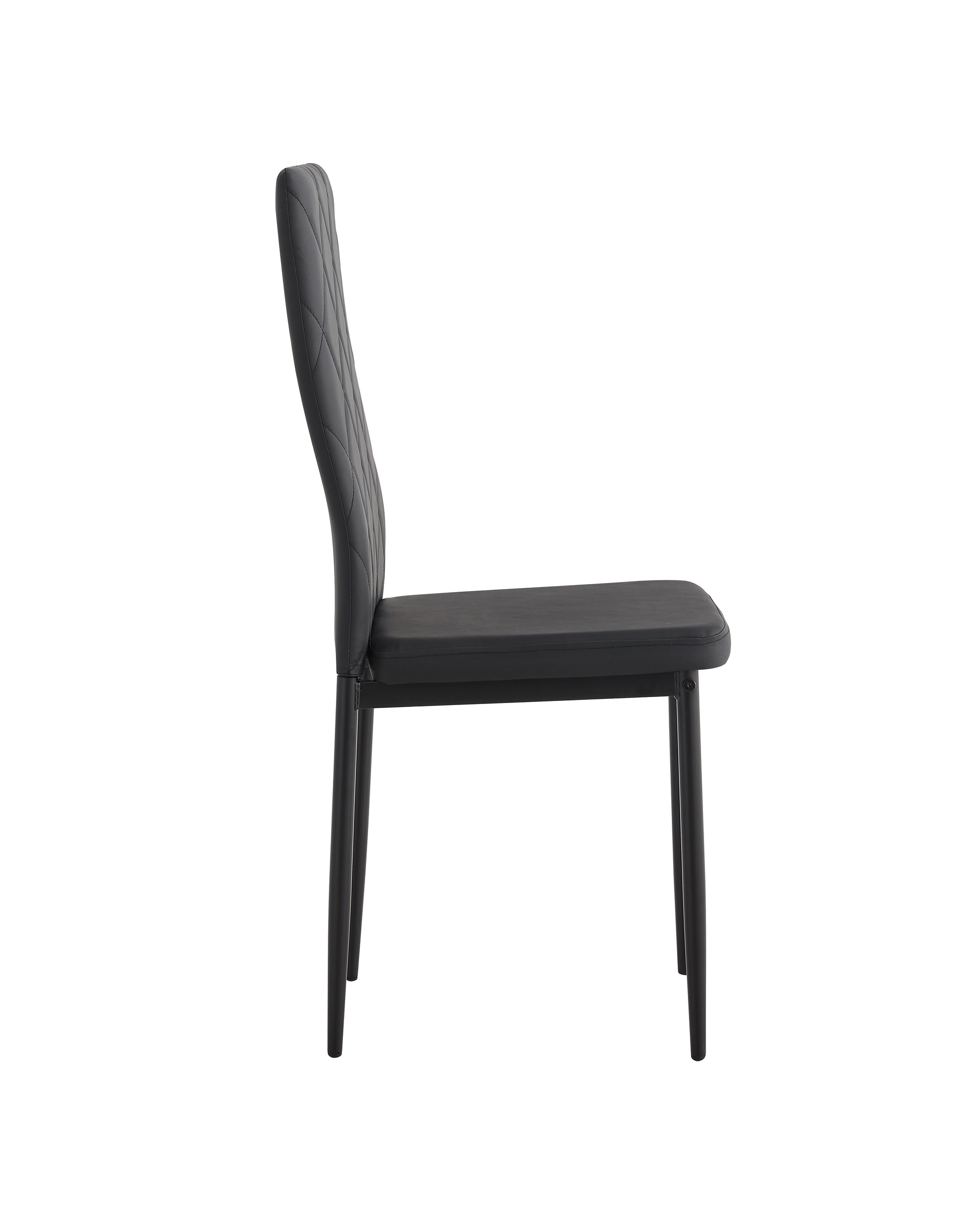 7 Piece Dining Table Set, Dining Table And Chair Black Glass