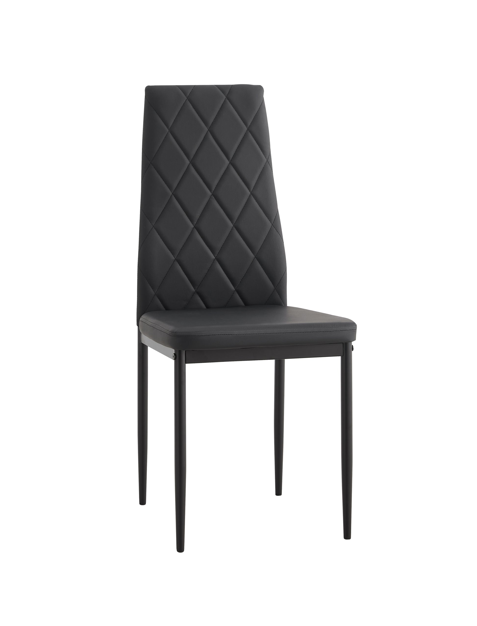 Dining Chair Set Of 6 Black Pu