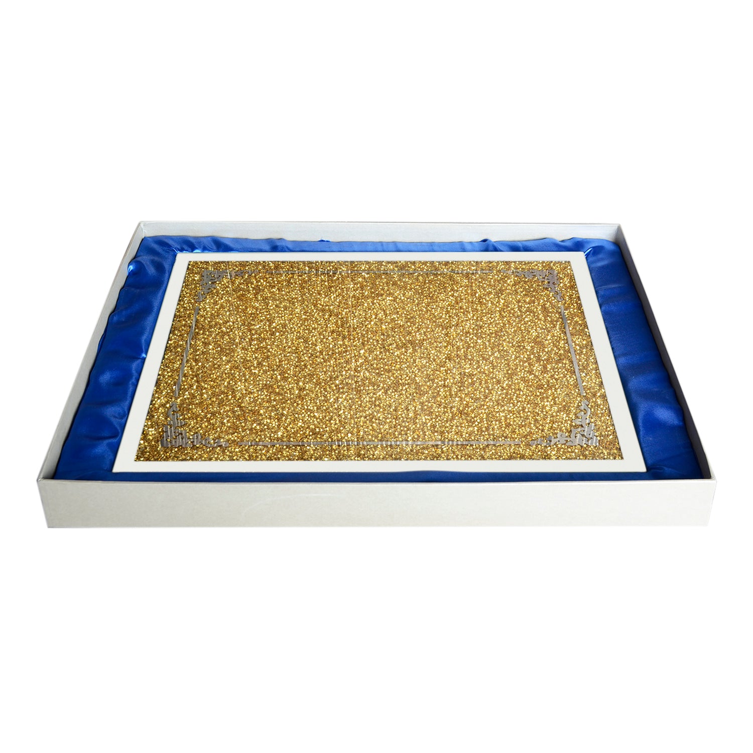 Ambrose Exquisite Glass Serving Tray In Gift Box Gold Glass