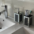 Ambrose Exquisite 2 Piece Square Soap Dispenser And Toothbrush Holder Black Glass