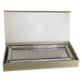 Ambrose Exquisite Large Glass Tray In Gift Box Silver Glass