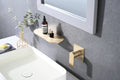 Single Handle Wall Mounted Bathroom Waterfall Sink Faucet Brushed Gold Stainless Steel