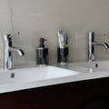Ambrose Exquisite 2 Piece Soap Dispenser And Toothbrush Holder In Gift Box Black Glass