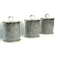 Ambrose Exquisite Three Glass Canister Set In Gift Box Silver Glass