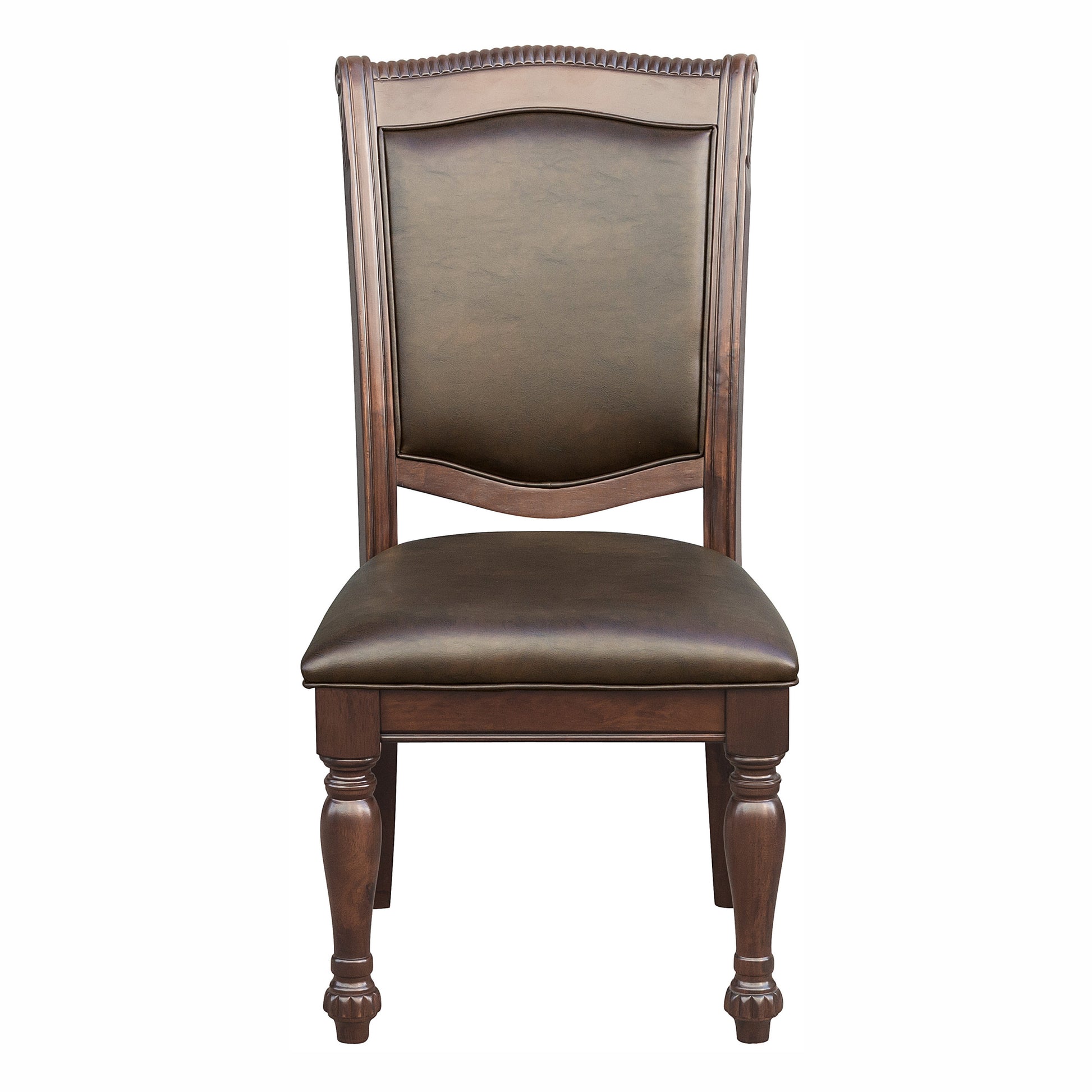 Traditional Style Dining Room Table W Leaf 2X Armchairs And 4X Side Chairs Dining 7Pc Set Brown Cherry Finish Upholstered Seat Wooden Furniture Wood Wood Brown Mix Seats 6 Wood Dining Room Extendable Traditional Double Pedestal Rectangular Dining Table