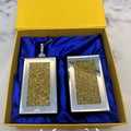 Ambrose Exquisite 2 Piece Square Soap Dispenser And Toothbrush Holder Gold Glass